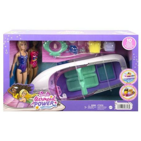 Barbie Mermaid Power motorcsónak játékszett babákkal (HHG60)